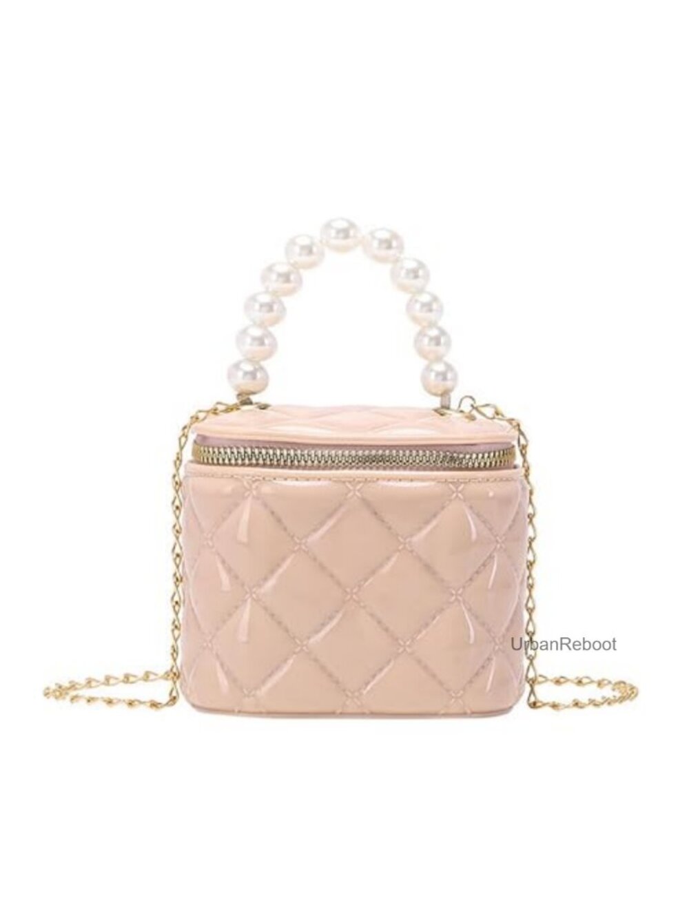 Girls Mini Jelly Purse Crossbody Bag Pearl Handle Gold Chain